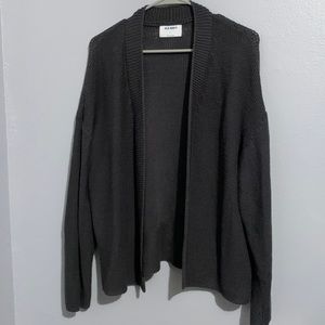 Old navy women’s dark grey chunky knit open sweater